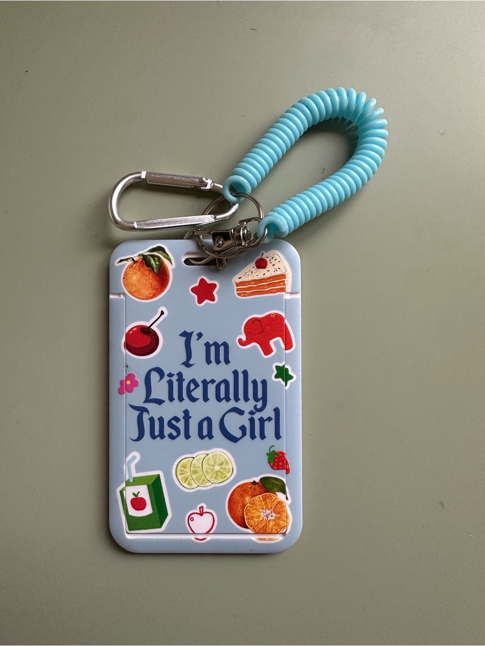 Urban Outfitters Light Blue Card Holder Coil Keychain - Instant Film Photo
